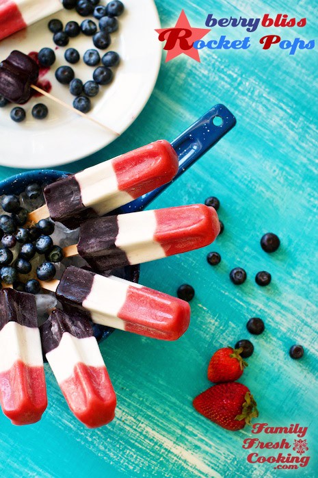 Berry Bliss Rocket Popsicles | recipe on FamilyFreshCooking.com