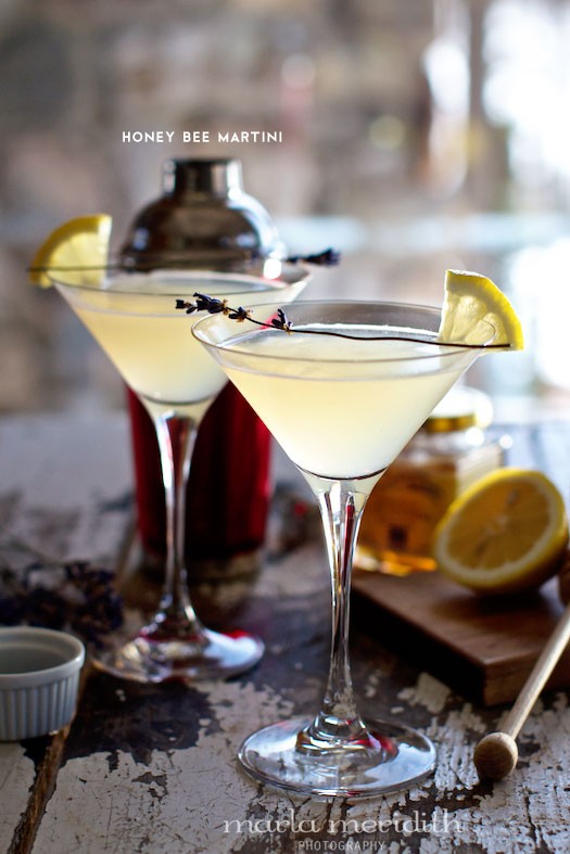 Honey Bee Martini | a Skinny Cocktail | Recipe on FamilyFreshCooking.com