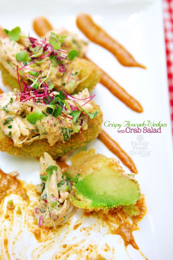 Crispy Avocado Wedges with Crab Salad